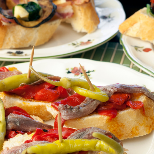 Montaditos de Pimientos del Piquillo con Anchoas y Guindillas