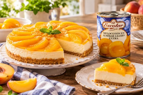 Tarta de melocotón y lata El Escolar